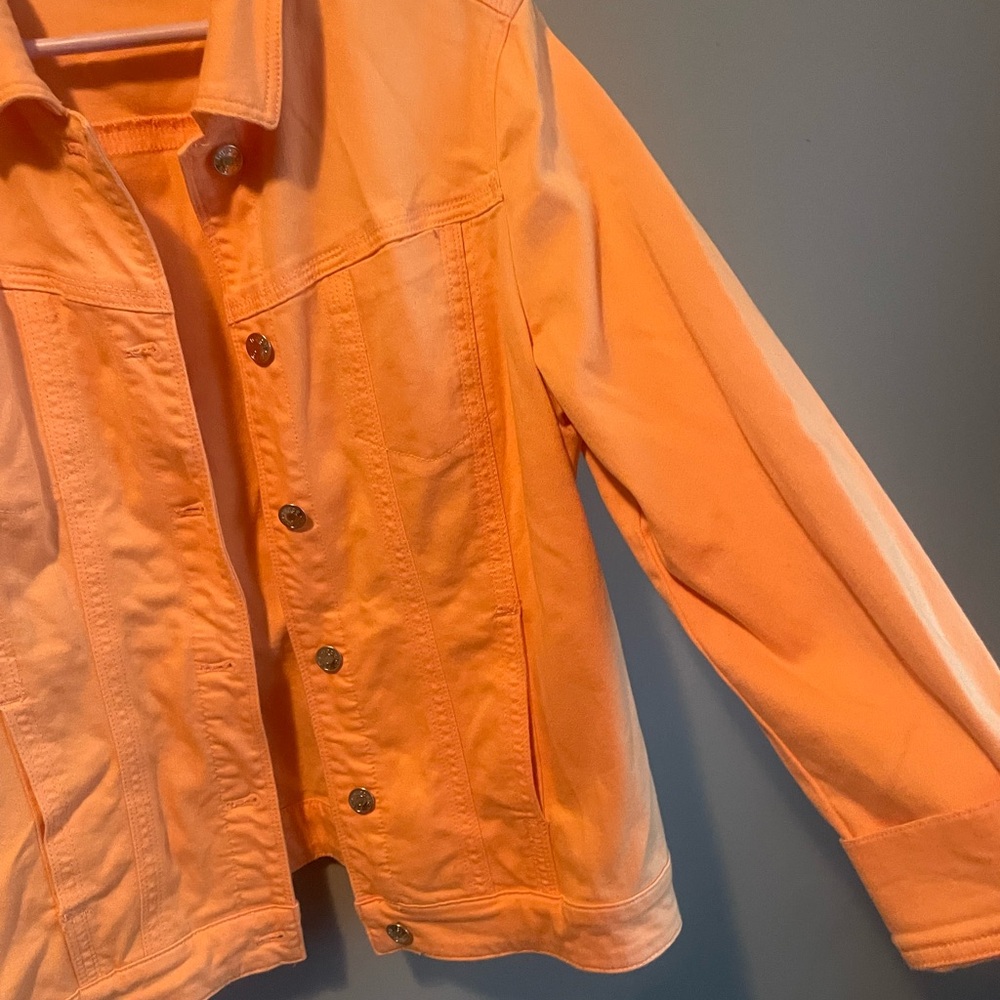 Chico's Vibrant Orange Jean Jacket - Picture 6 of 8